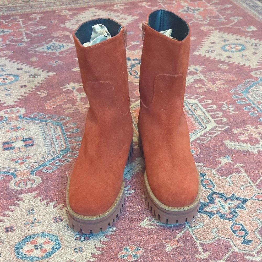 Paloma Barcelo Terracotta Suede Boots